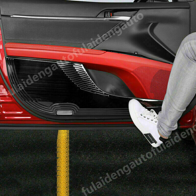 For 2018-2023 for Toyota for Camry Black steel Inner Door Anti-Kick Guard cover Trim 4x
