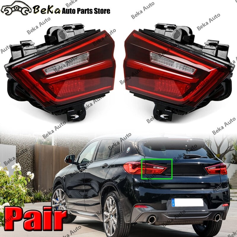 A pair of LED rear brake light assemblies for BMW X2 F39 2020 - 2023 LHRH models.