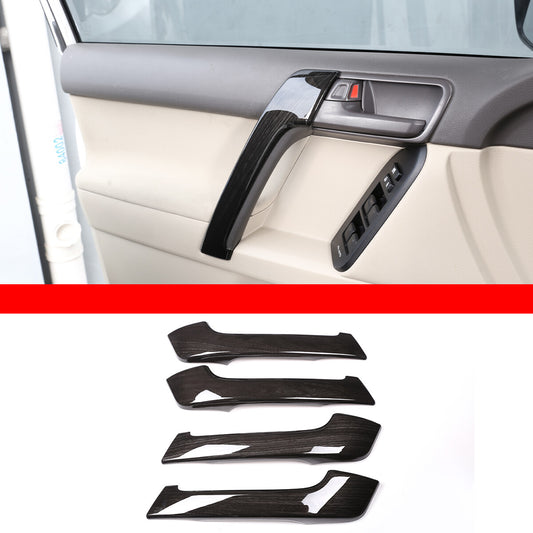 Black wood grain interior door armrest cover trim for Toyota Prado FJ150 2010-2018