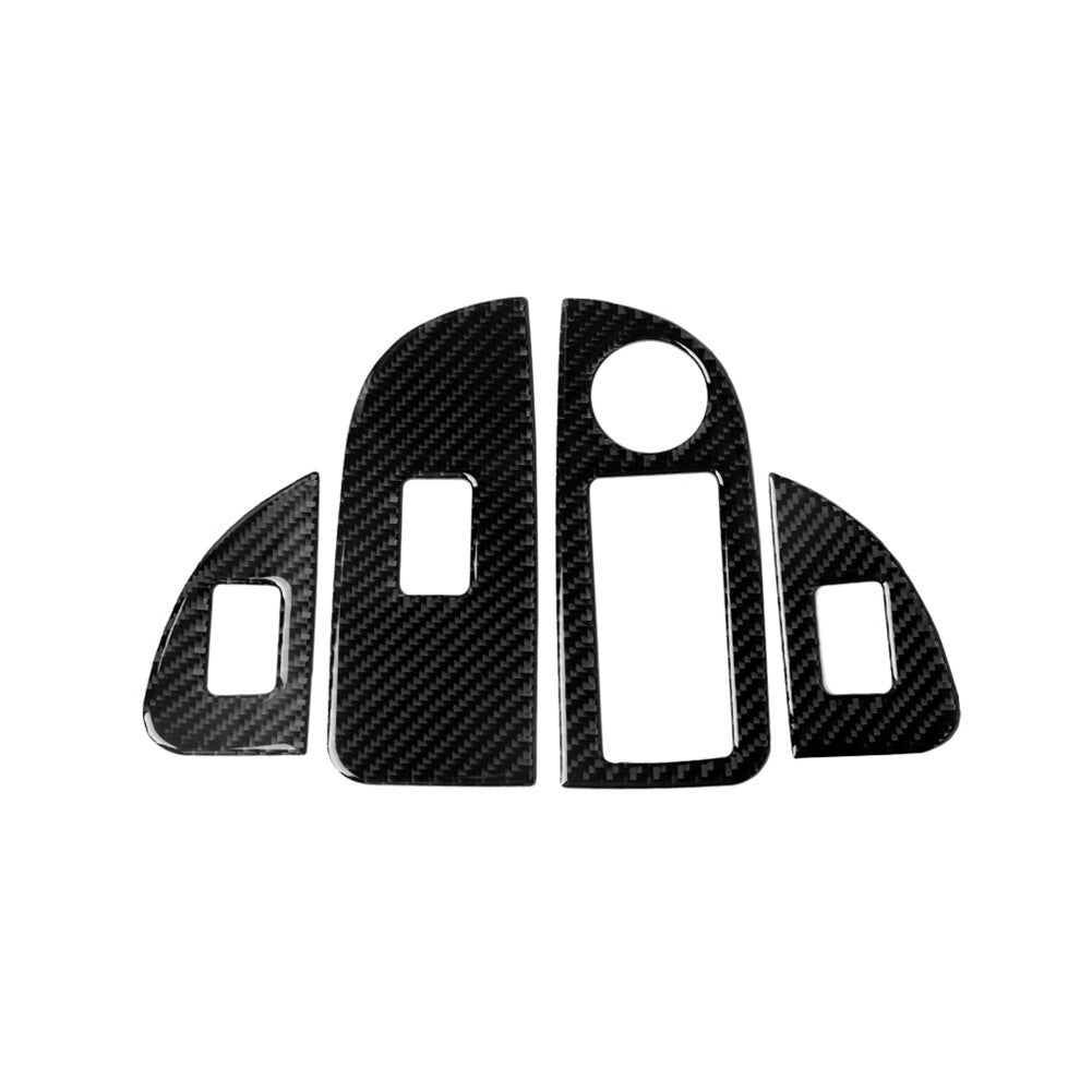 4Pcs Carbon Fiber Window Lift Control Panel Trim for Alfa Romeo Giulia 2017-2019