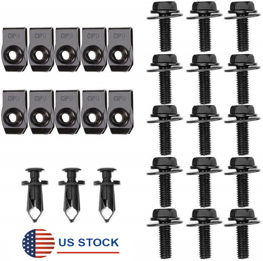 Splash Shield Bolts Fender Bumper Clips Nuts Mixed for Nissan for Infiniti Engine US