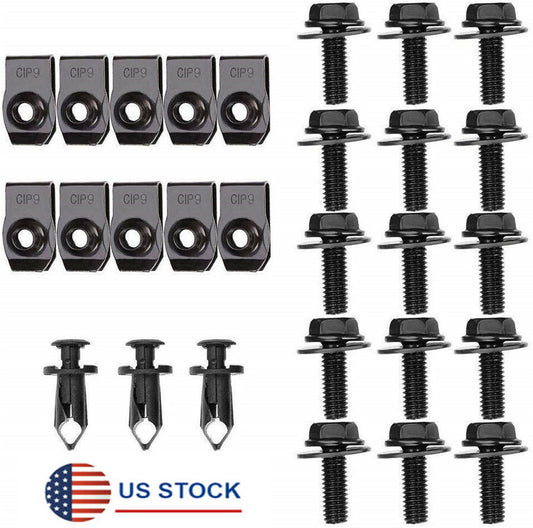 Splash Shield Bolts Fender Bumper Clips Nuts Mixed for Nissan for Infiniti Engine US