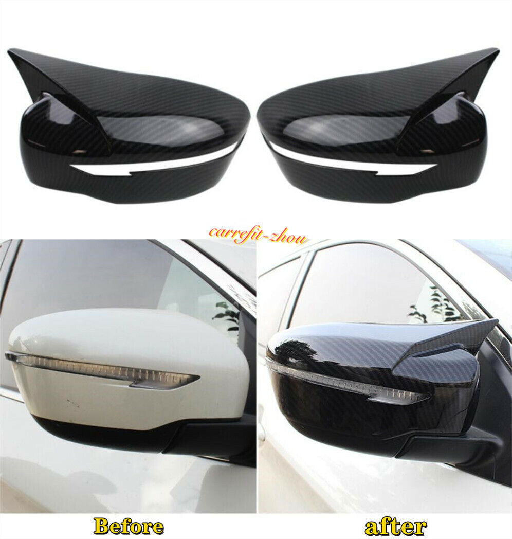 For Rogue 2019 2020 Carbon Fiber ABS Side Rearview Mirror Cover Trim n