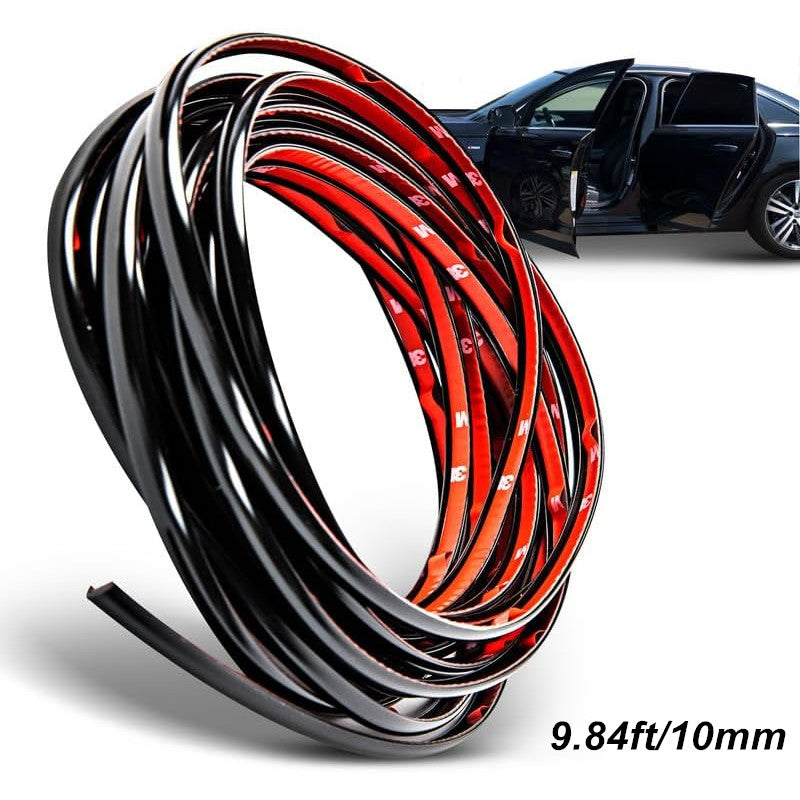 Car Side Door Black Strip Bumper Protector Trim Tape Sticker 3M 10MM