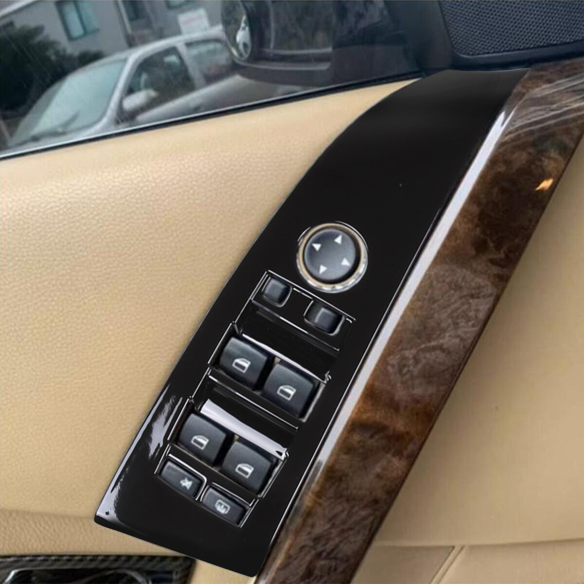 Gloss black window lift switch button trim for 5 E60 E61 2004-2006 n