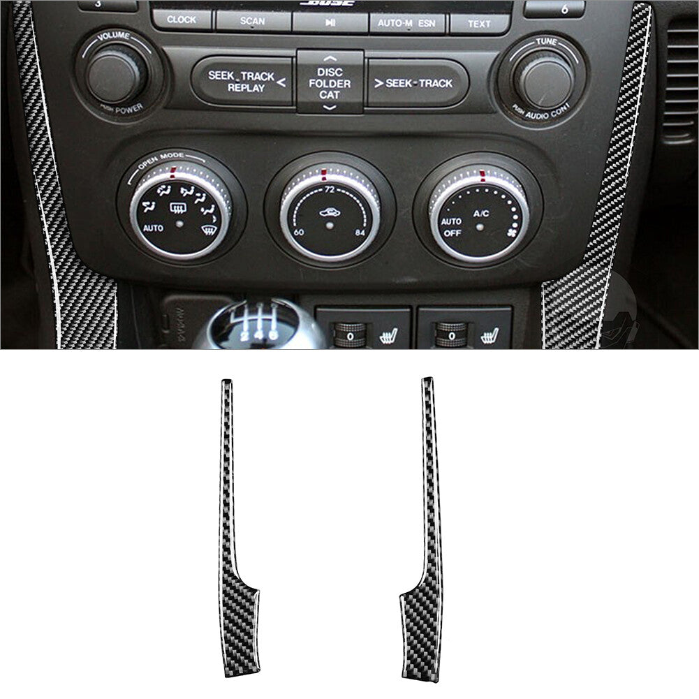 7Pcs Carbon Fiber Inner Steering Wheel Buttons Cover Trim for Audi Q7 2007-2015 v