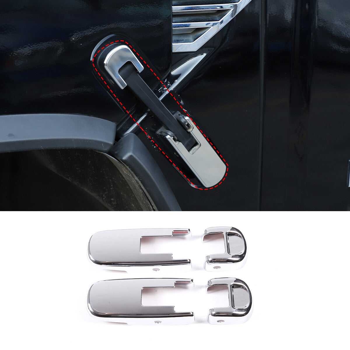 Suitable for HUMMER H2 CHROME FRONT HOOD SIDE HINGE COVER AIR INTAKE VENT COVER 2003 - 2009