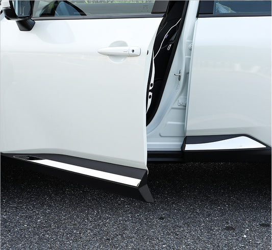 Four-piece molded chrome trim for exterior body panels of the 2021-2023 for Nissan Rogue with ABS.