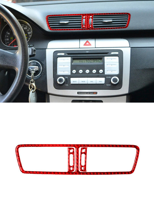 2Pcs Carbon Fiber Center Console Strips Cover Trim Decor for Suzuki Grand Vitara v