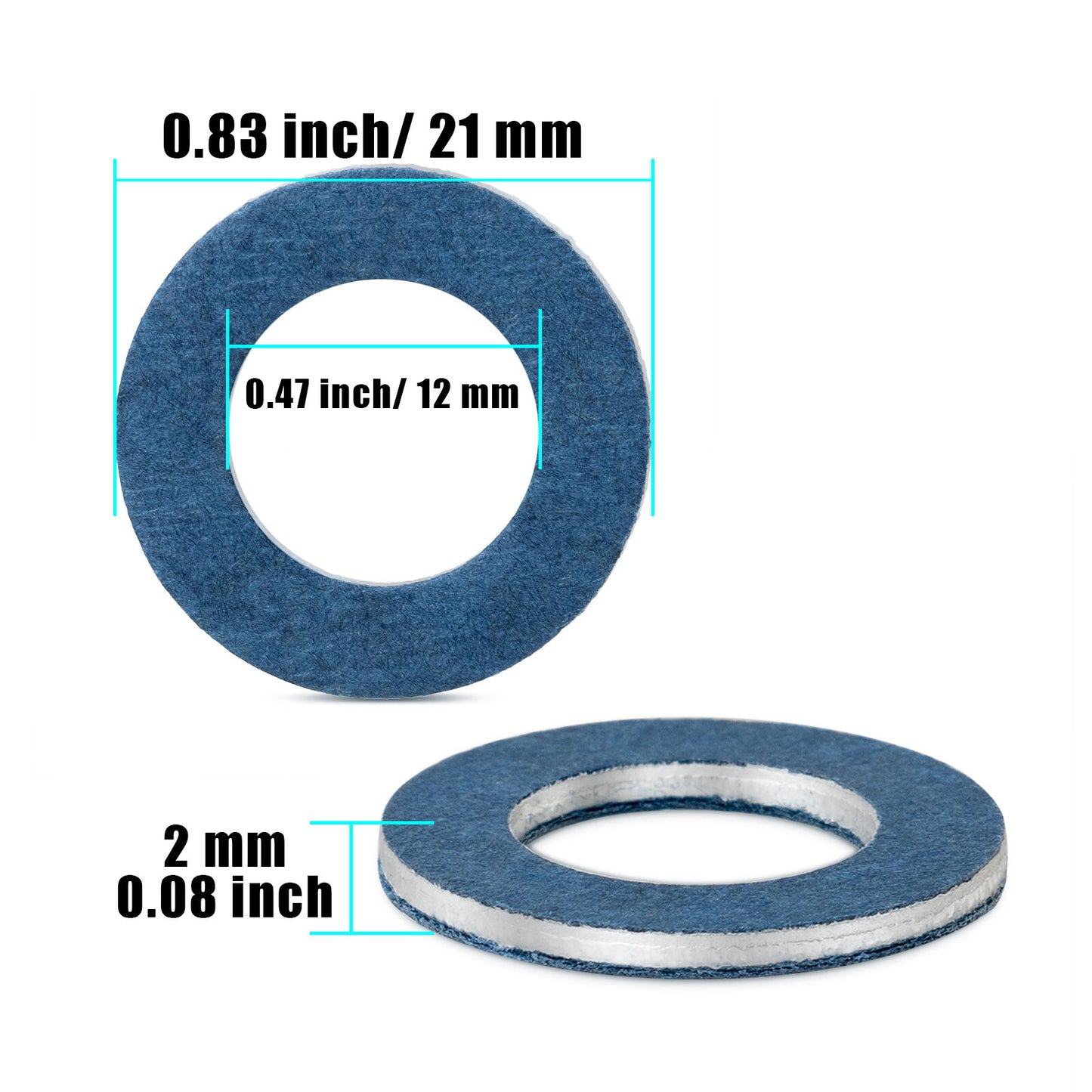 100PCS 90430-1203 Oil Drain Sump Plug Washers Gasket Hole Fits for Toyota for Lexus Q