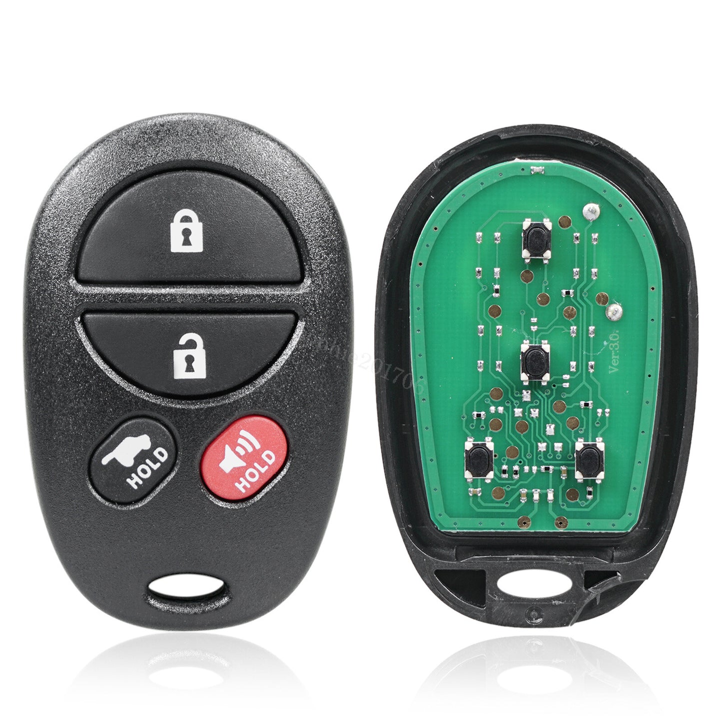 2 Replacement Keychain Remote Controls GQ43VT20T for 2008-2017 for Toyota Sequoias Q