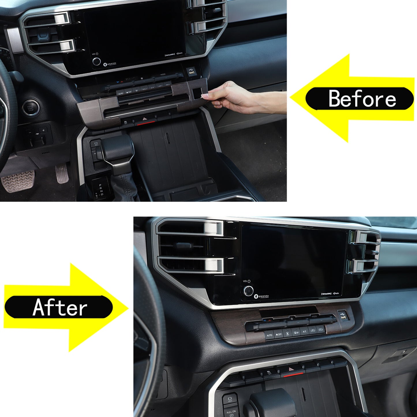 Oak steering wheel button frame cover suitable for Tundra Sequoia 2022-23 - v
