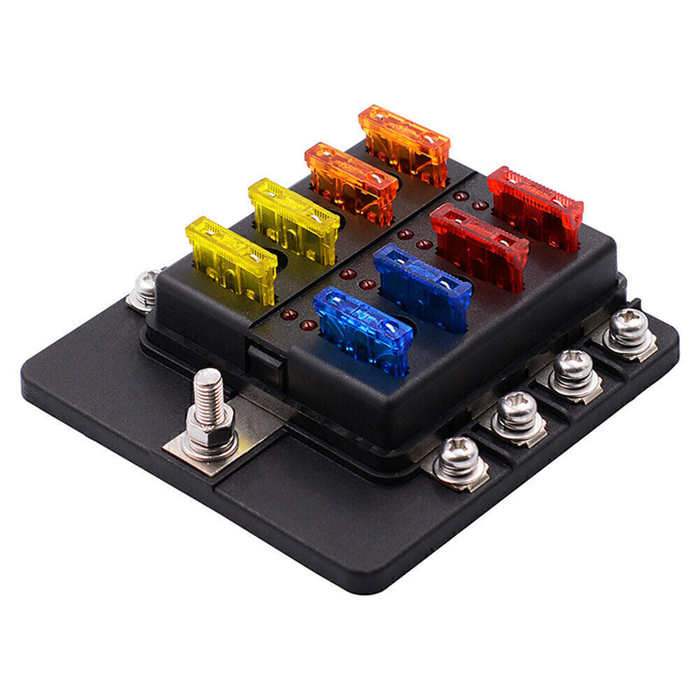 8 Way Blade Fuse Box Block Holder Terminal Circuit Fit Car Boat 32V Waterproof Q