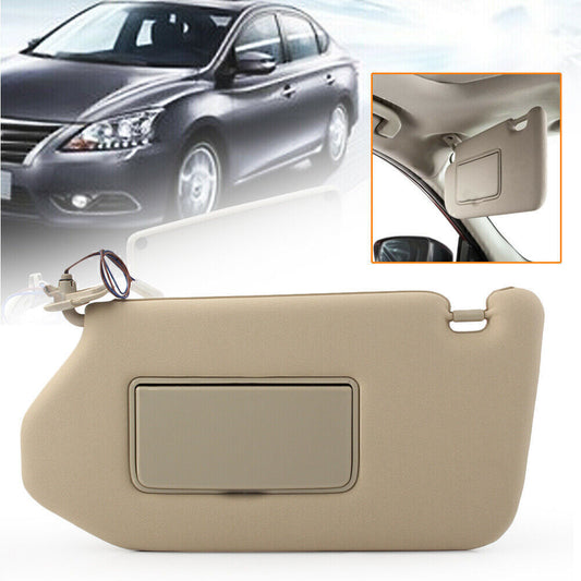 Car Left Side Sun Visor Cover for Nissan Pathfinder w/ Light 2013-2018 16 Beige