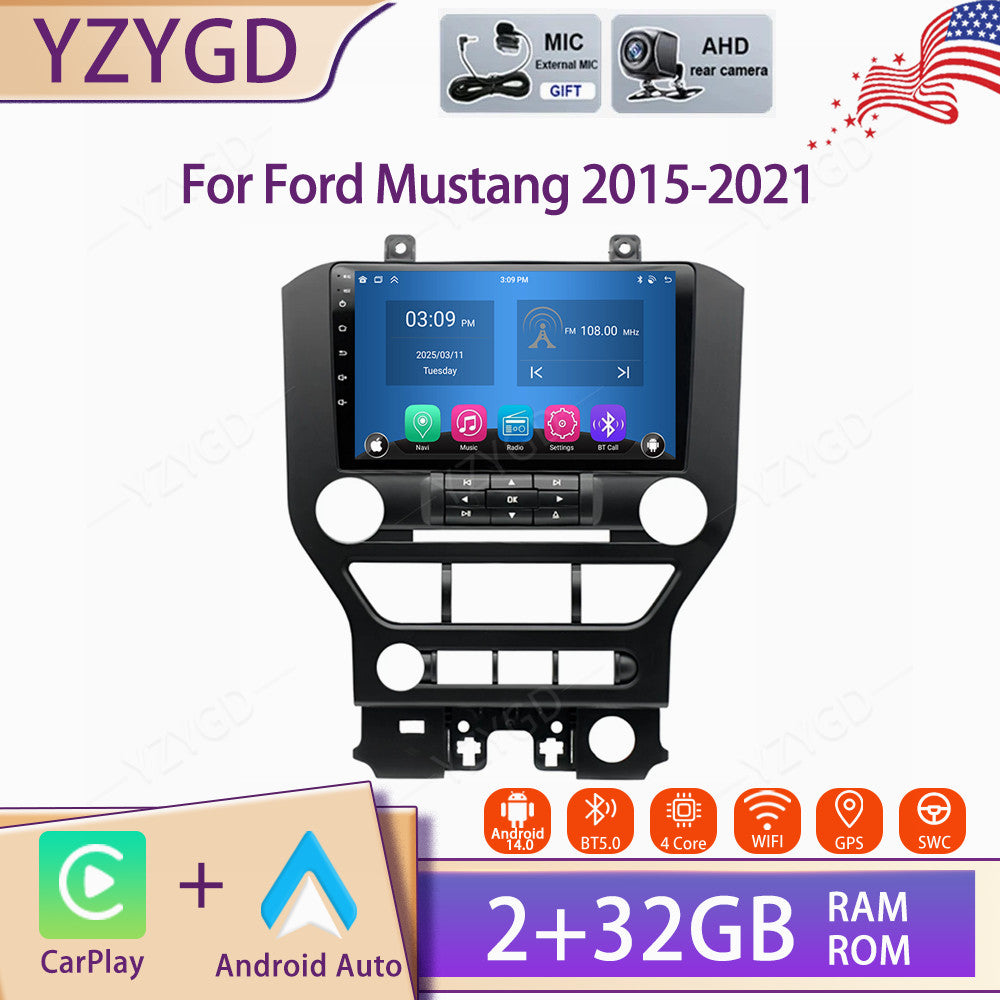 for Ford for Mustang 2015-2021 9 Android Auto Carplay Car Stereo Radio BT GPS Navi