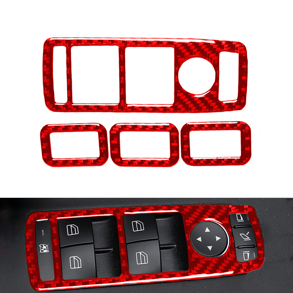 Carbon fiber window lift panel button switch cover trim for Model X 14-23- n