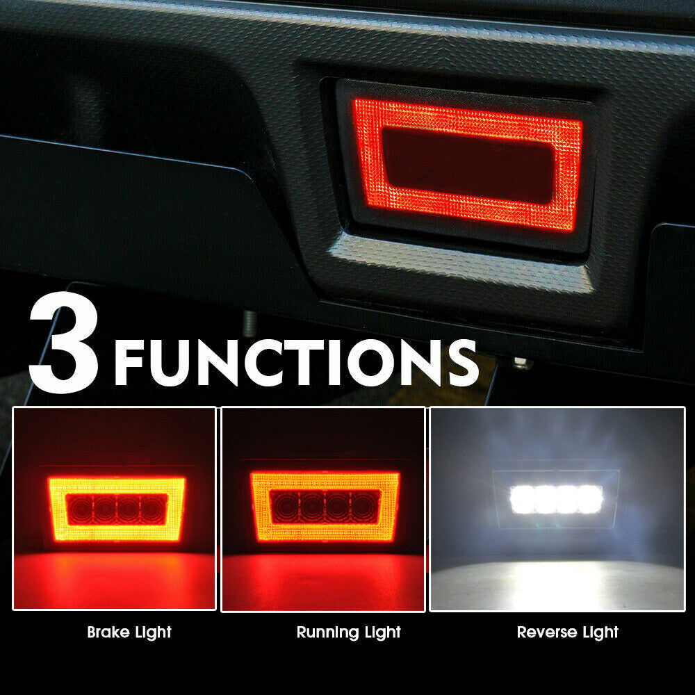 For 2011 - 2021 WRX STI Crosstrek Black Housing LED Rear Bumper F1 3rd Brake Light - v