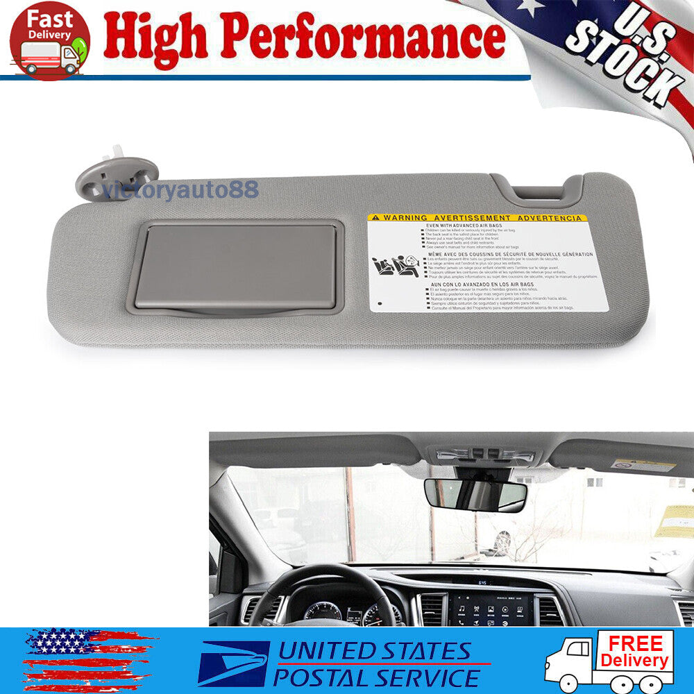 LH gray sun visor with vanity light on the left side, suitable for Toyota Highlander 14-19