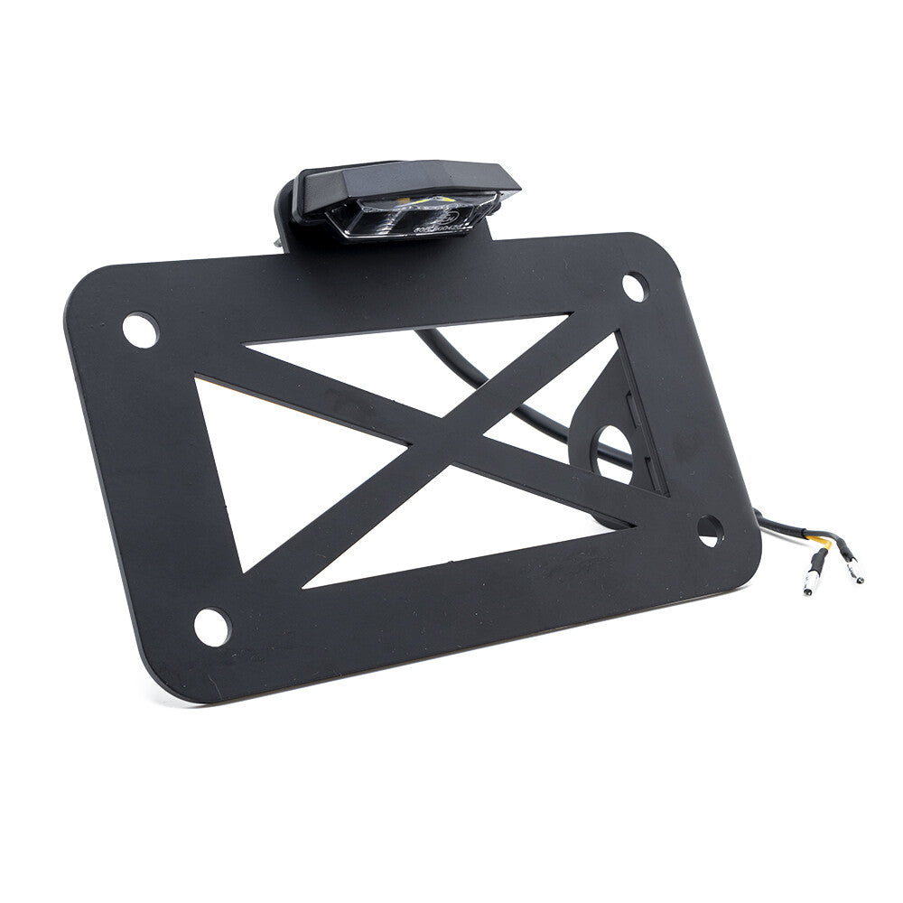 Motorcycle Black Side Mount License Plate Number Light Bracket for Harley Bobber Q