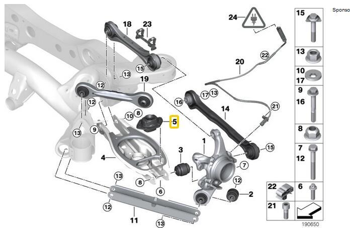 One rear strut mount suitable for E81, E82, E87, E90, X1, 128i, 323i, 328i - n