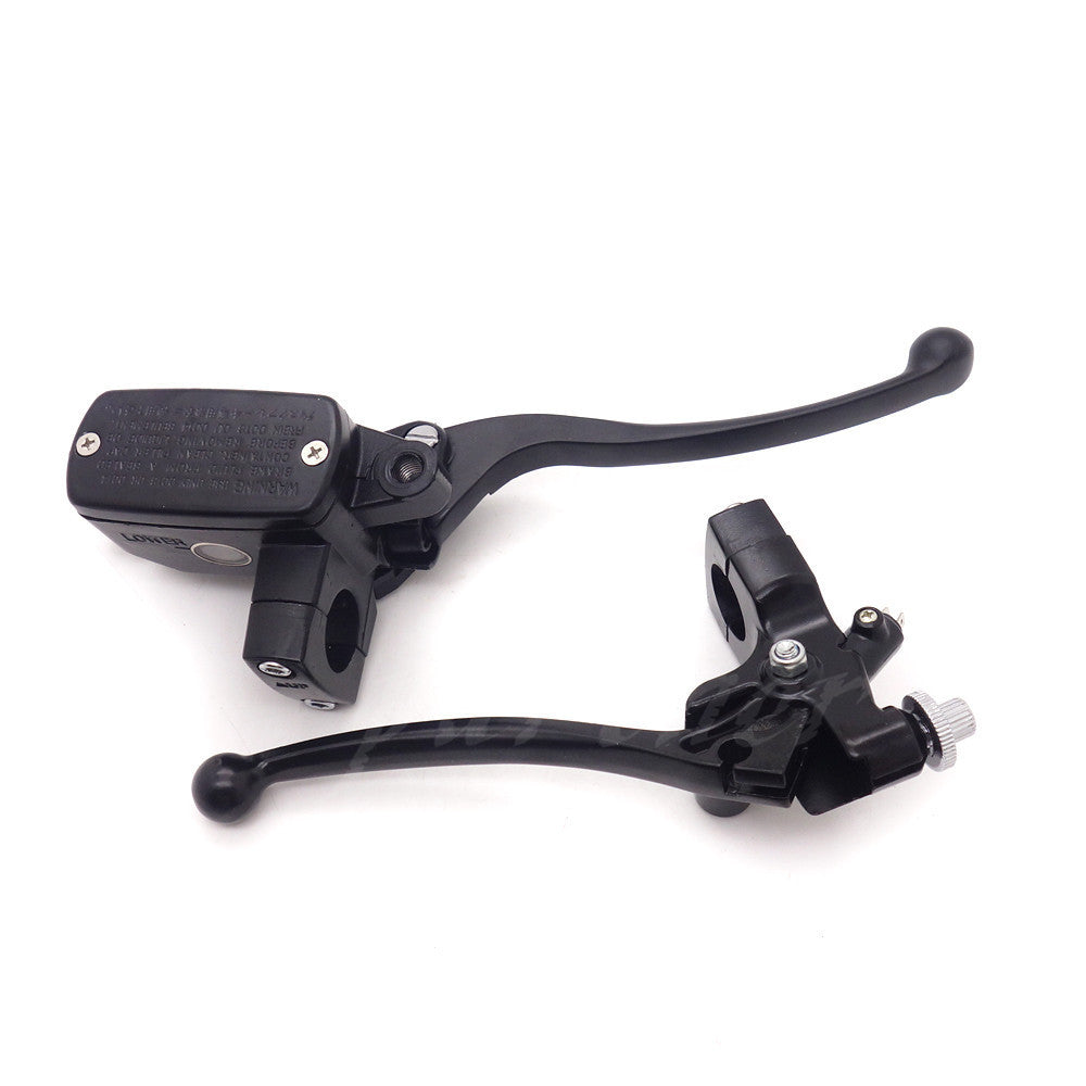 Motorycycle Black 1 Handlebar Control Reservoir 14mm Bore Brake Clutch Levers Q