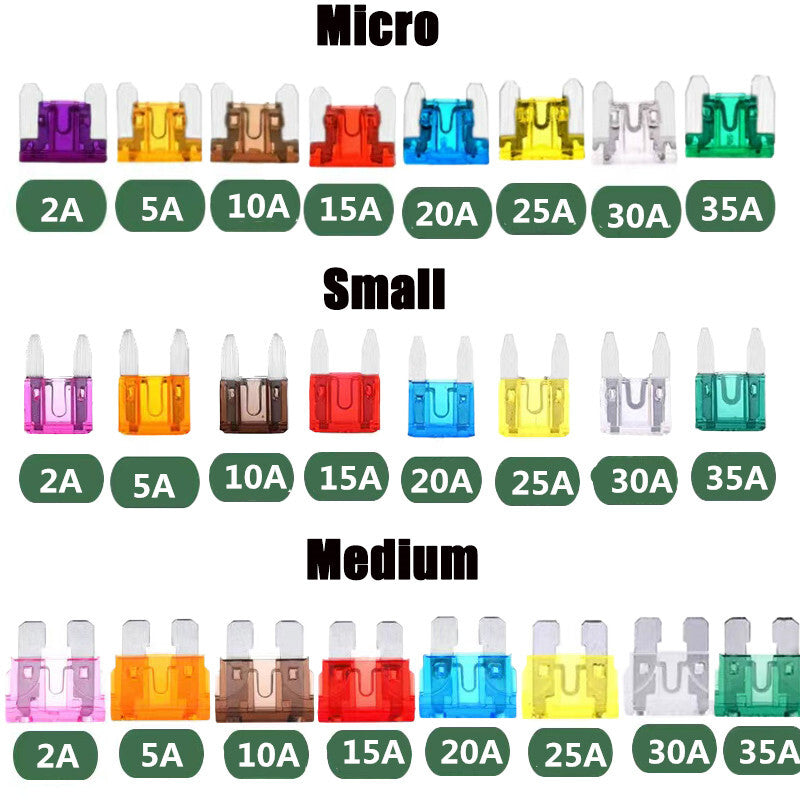 272PC Plastic Cover Blade Colorful Car Fuse Assortment Transparent Shell 2A-35A