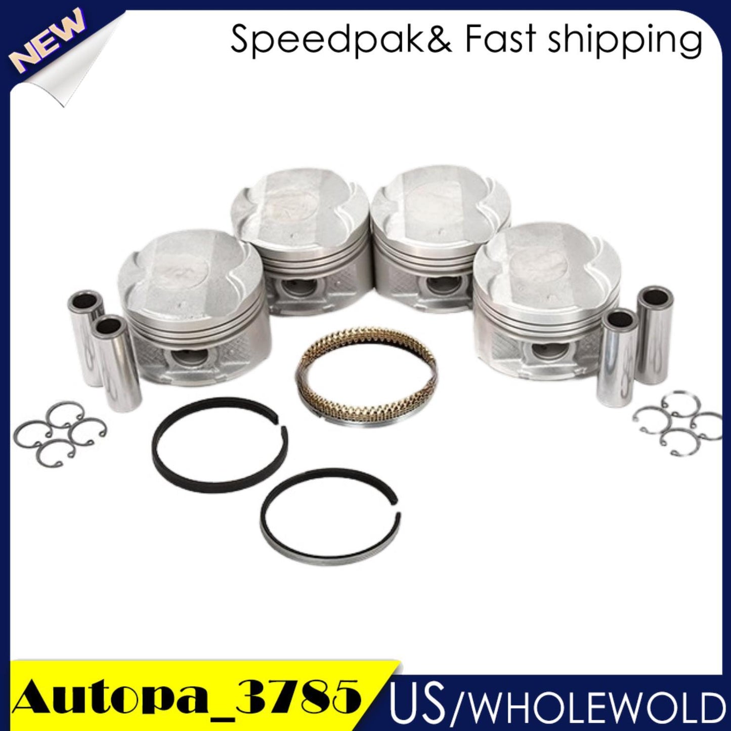 4pcs Engine Piston Ring Set for Toyota Celica GTS Matrix for Corolla 1.8 2ZZGE 00-06