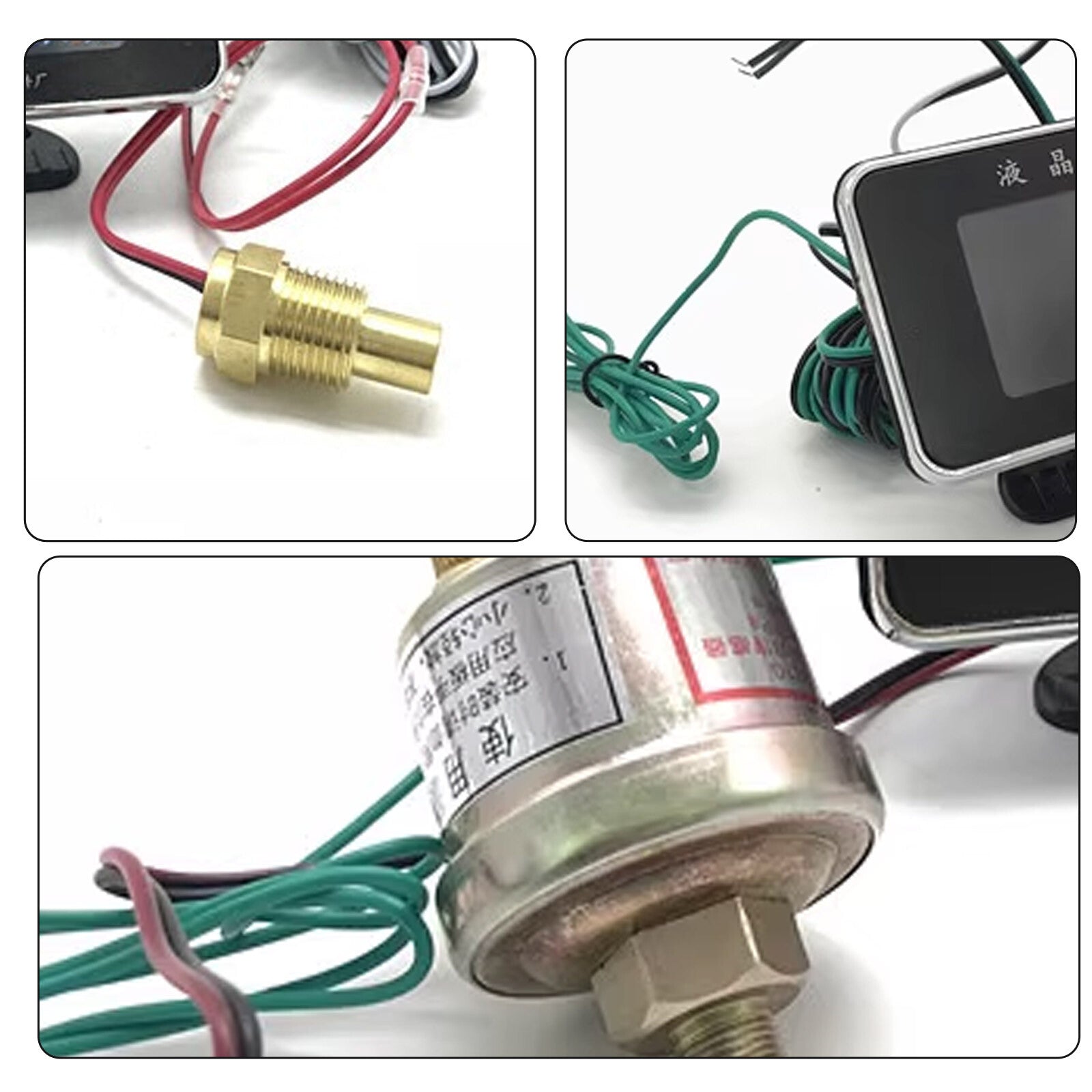 4-in-1 Car LCD Digital Meter Oil Pressure Voltage Water Temperature Fuel Gauge Q