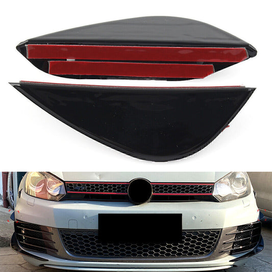 Front Bumper Lip Splitter Spoiler Side Canards Fit for VW for Golf 6 MK6 GTD 2008-13