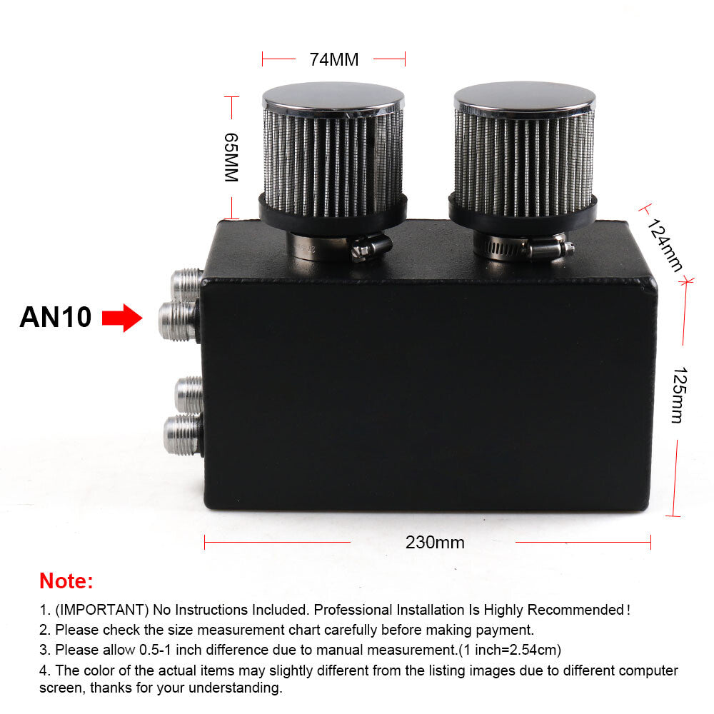 AN10 Engine Oil Catch Can Tank kits for Honda for Civic 92-00 w/air filter Aluminum