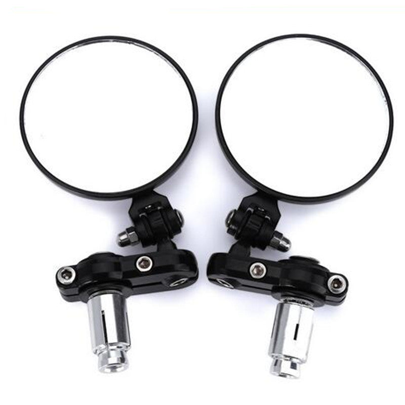 Motorcycle Rear View Handle Bar Circular Foldable Blindsight Side Convex Mirror
