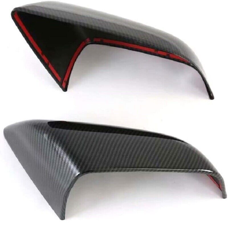 2-Piece Carbon Fiber Black Side Door Mirror Cover Trim for Tesla for Model S (2015-2019)
