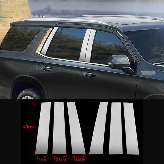 Steel Chrome Door Window Pillar Posts Panel Cover for Chevy Suburban/Tahoe 2021+