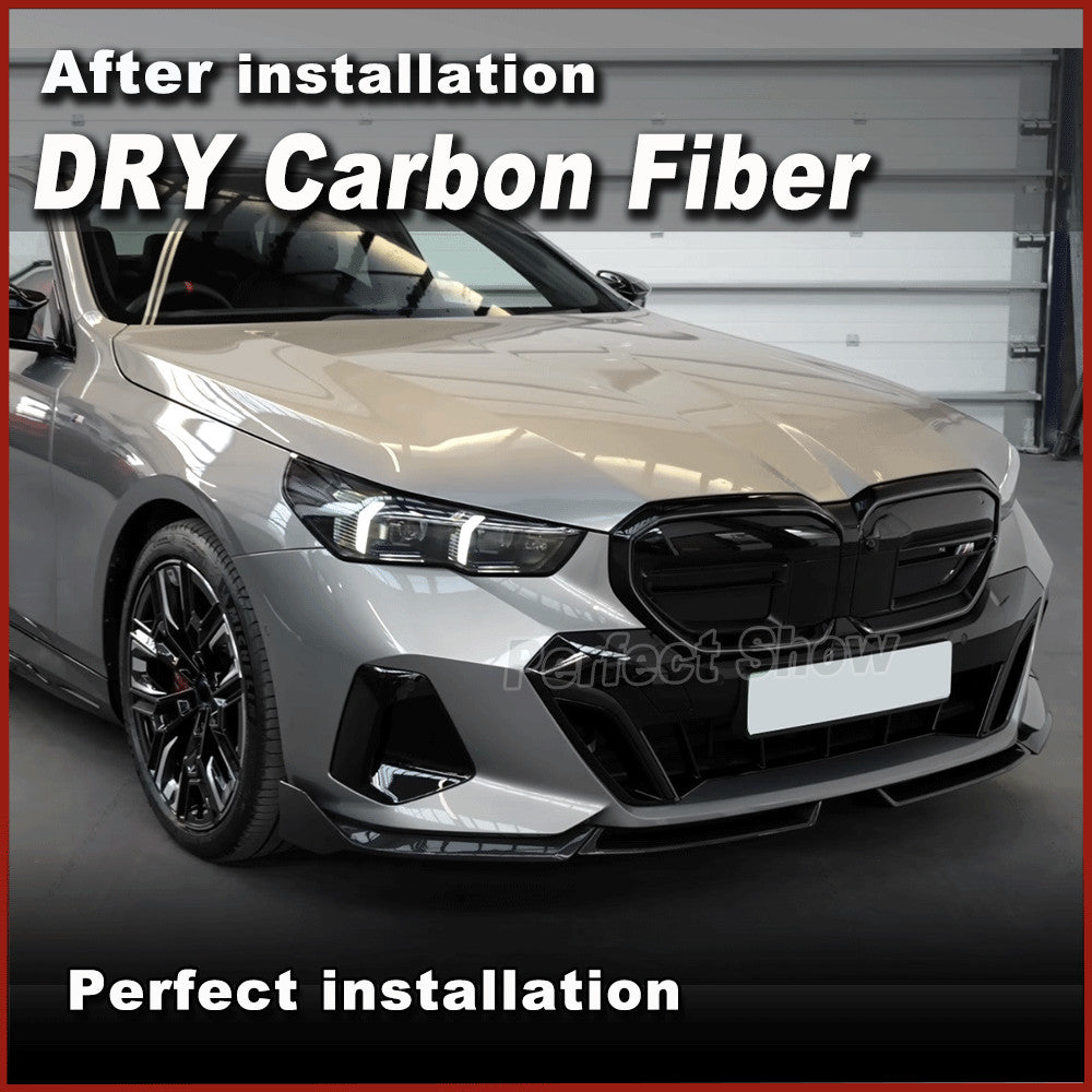 for BMW G60 530i 540i M-SPORT 2024UP Dry Carbon Fiber Front Bumper Lip Splitters