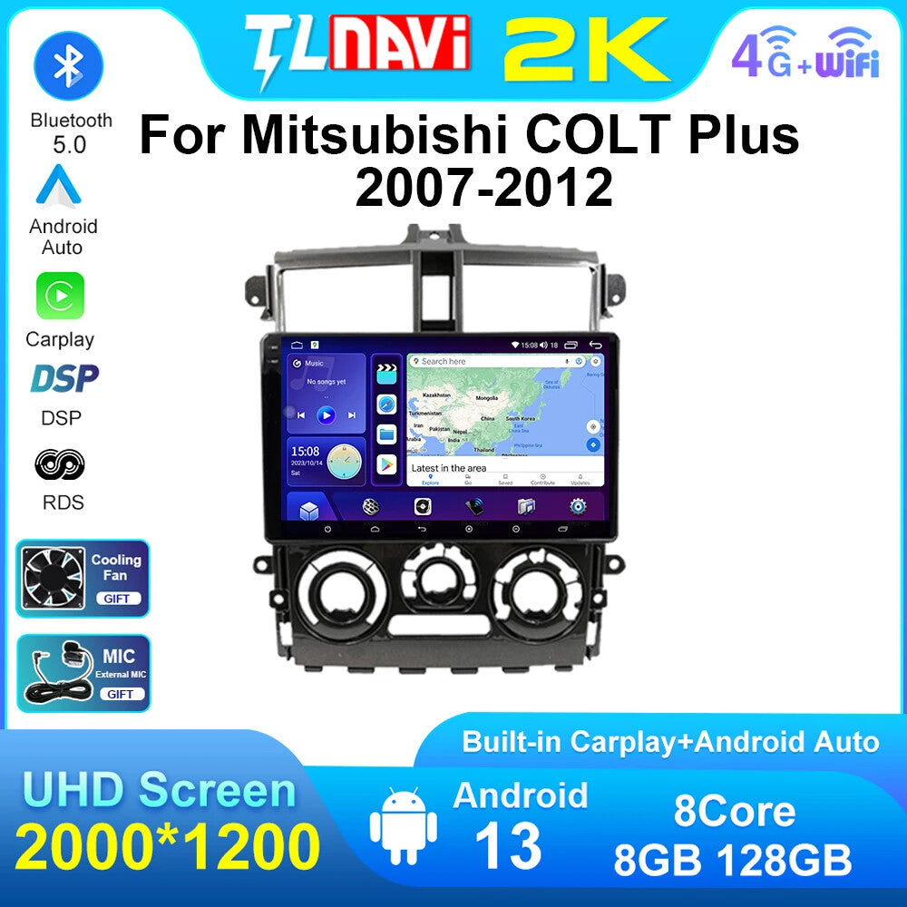 for Mitsubishi Colt 2007-2012 Android Car Radio CarPlay Auto Screen GPS Screen