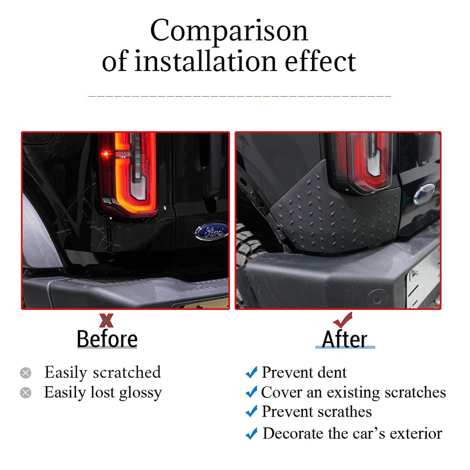 for ford  Bronco Accessories 2021-2024 Anti Scratch Rear Corner Guards Protector