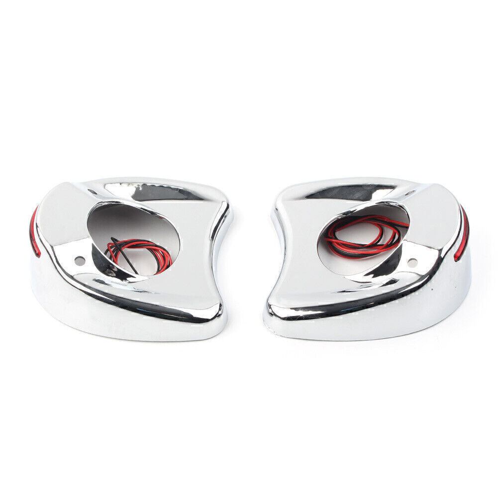 Chrome Fairing Mount Side Mirror LED Cover Shell Fit for Harley Electra Glide 96-13 Q