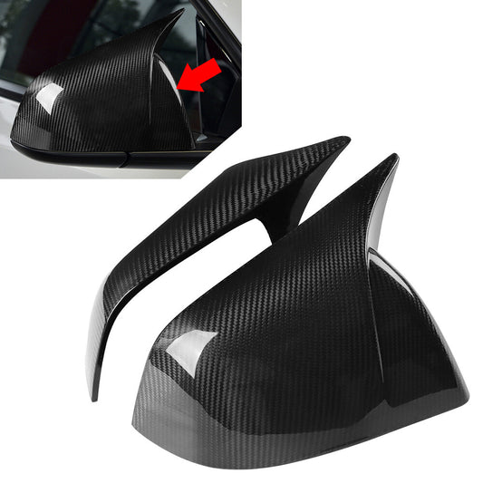 Carbon Fiber Side Door Rearview Mirror Cover Cap for Tesla for Model Y 2019-2024