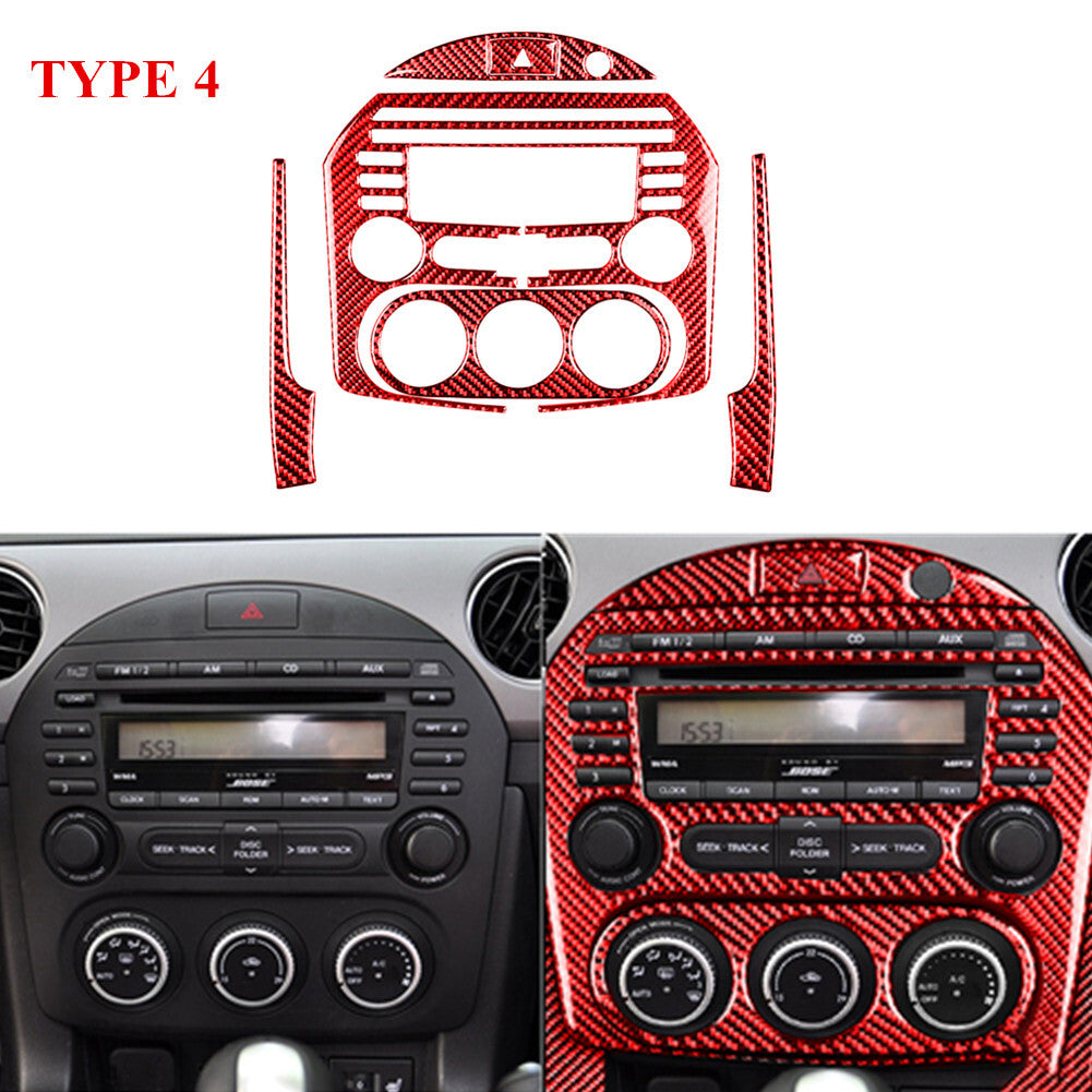 Red Carbon Fiber Speedometer Surround Cover Trim for Dodge for RAM 1500 2009-2012 v