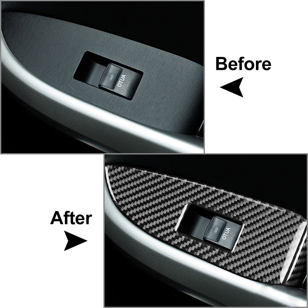 8Pcs RHD Car Door Window Lift Switch Panel Cover Trim for Toyota Prius 2012-2015