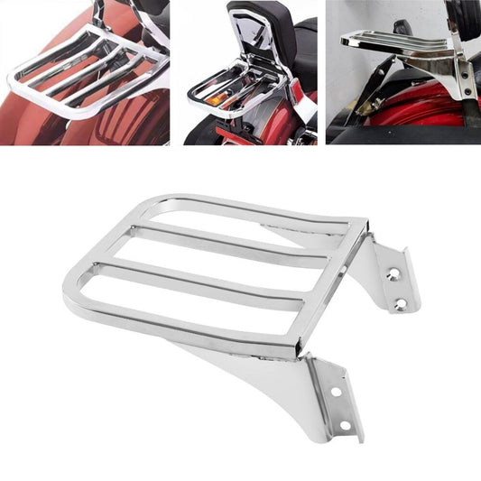 Chrome Sissy Bar Backrest Luggage Rack for Harley Softail Sportster 883 1200 XL