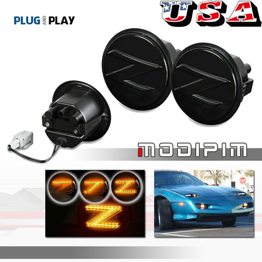 2 Smoke Sequential LED Side Marker Lights Turn Signals For 2009 - 2020 for 370Z - v