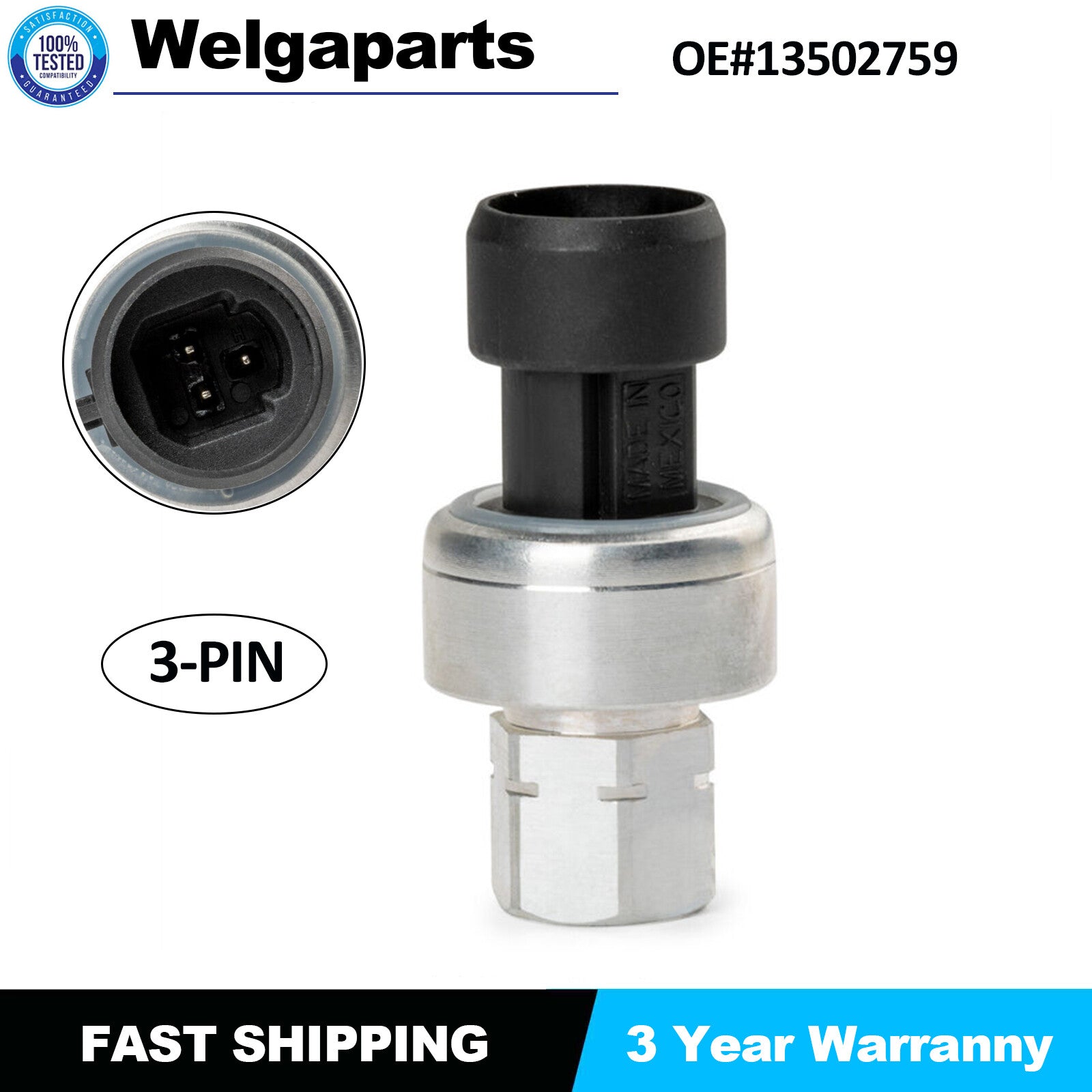 A/C Refrigerant Pressure Sensor For GM for Buick for Cadillac ATS Chevolet for Ford 13502759