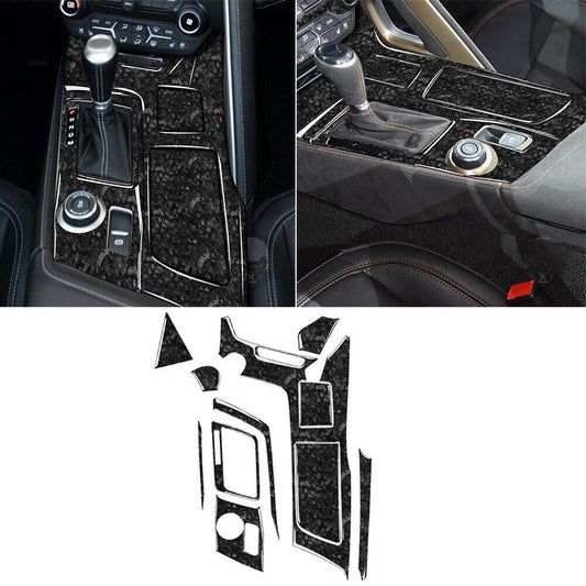 11¡ÁGear Shift Water Cup Holder Trim for Chevrolet for Corvette C7 14-19Forged Carbon