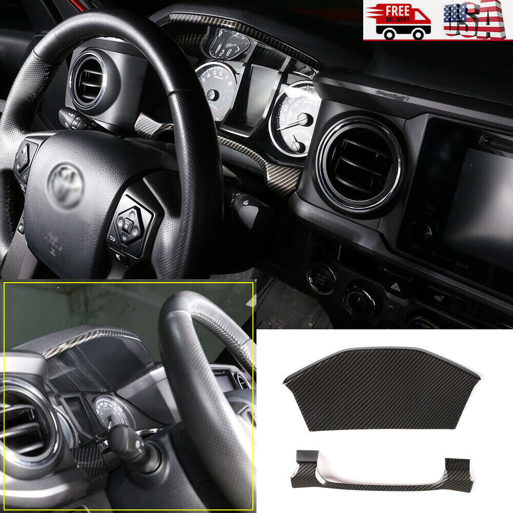 Carbon Fiber Interior Dashboard Decal Trim for Tacoma 2005 - 15 US- v