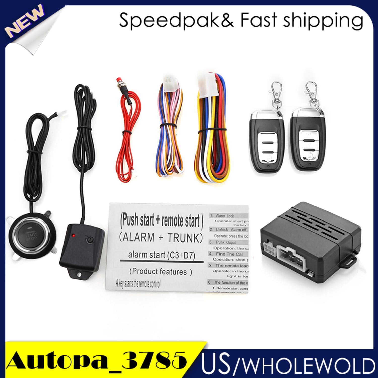 Universal Car Alarm Remote Start Keyless Push Start System Suitable For Car 12V