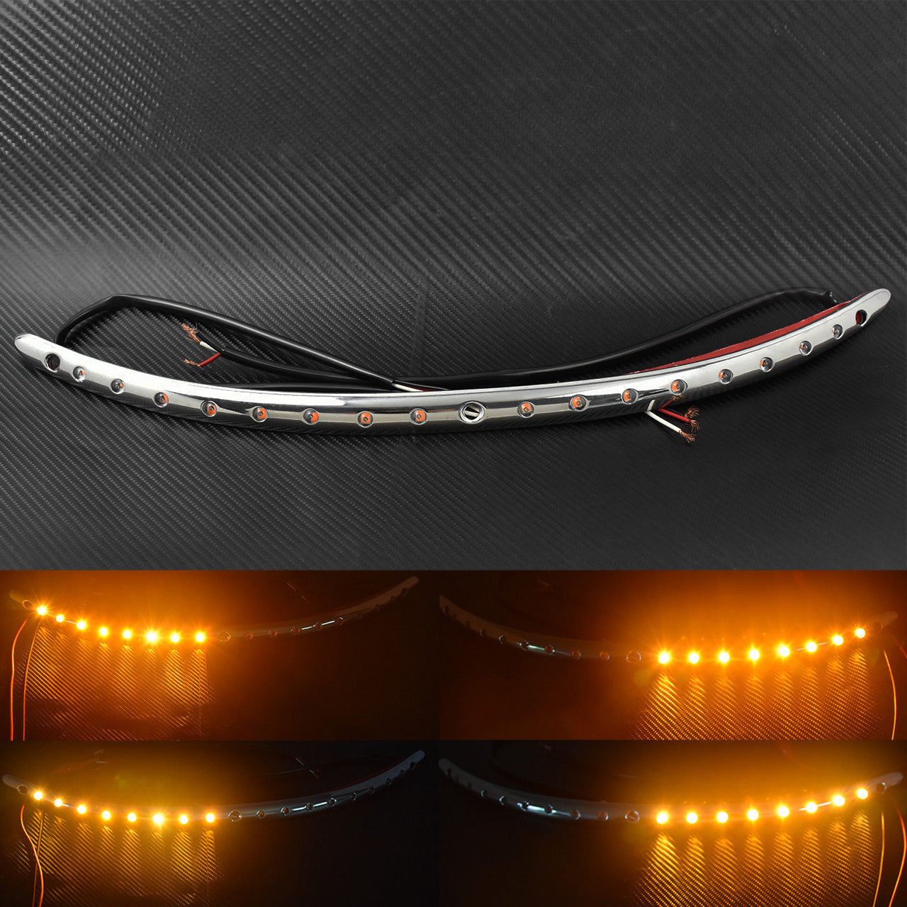 Windshield Trim Turn Signal LED Light Fit for Harley Touring Electra Glide 14-20