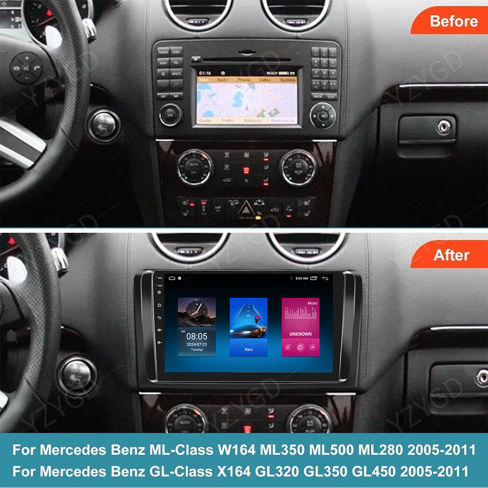 for Mercedes for Benz ML350 GL450 2007-2011 9 Android Stereo CarPlay Car Radio GPS