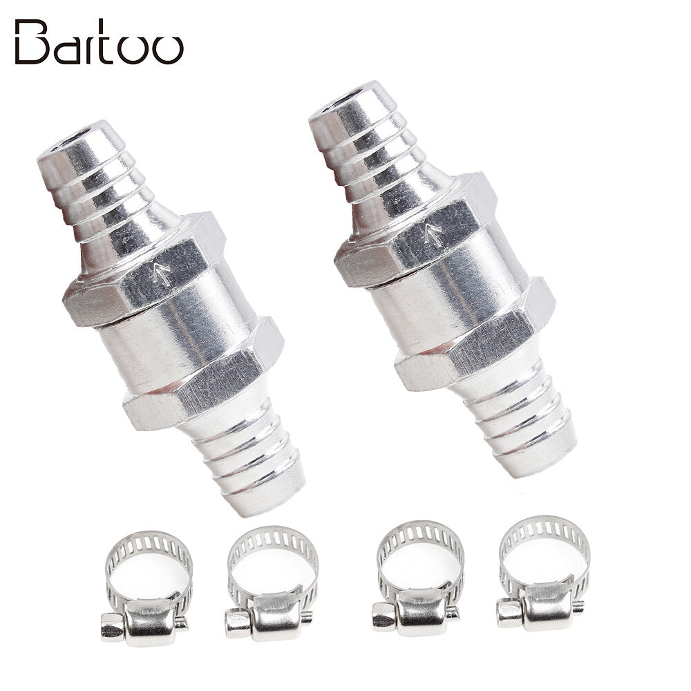 12mm Fuel Non Return One Way Check Valve Petrol Diesel 1/2+4Pcs Hose Clamps Q