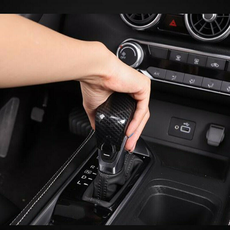 ABS Carbon Fiber Inner Gear Shift Knob Decor Cover Trim for Nissan Sentra 20-22